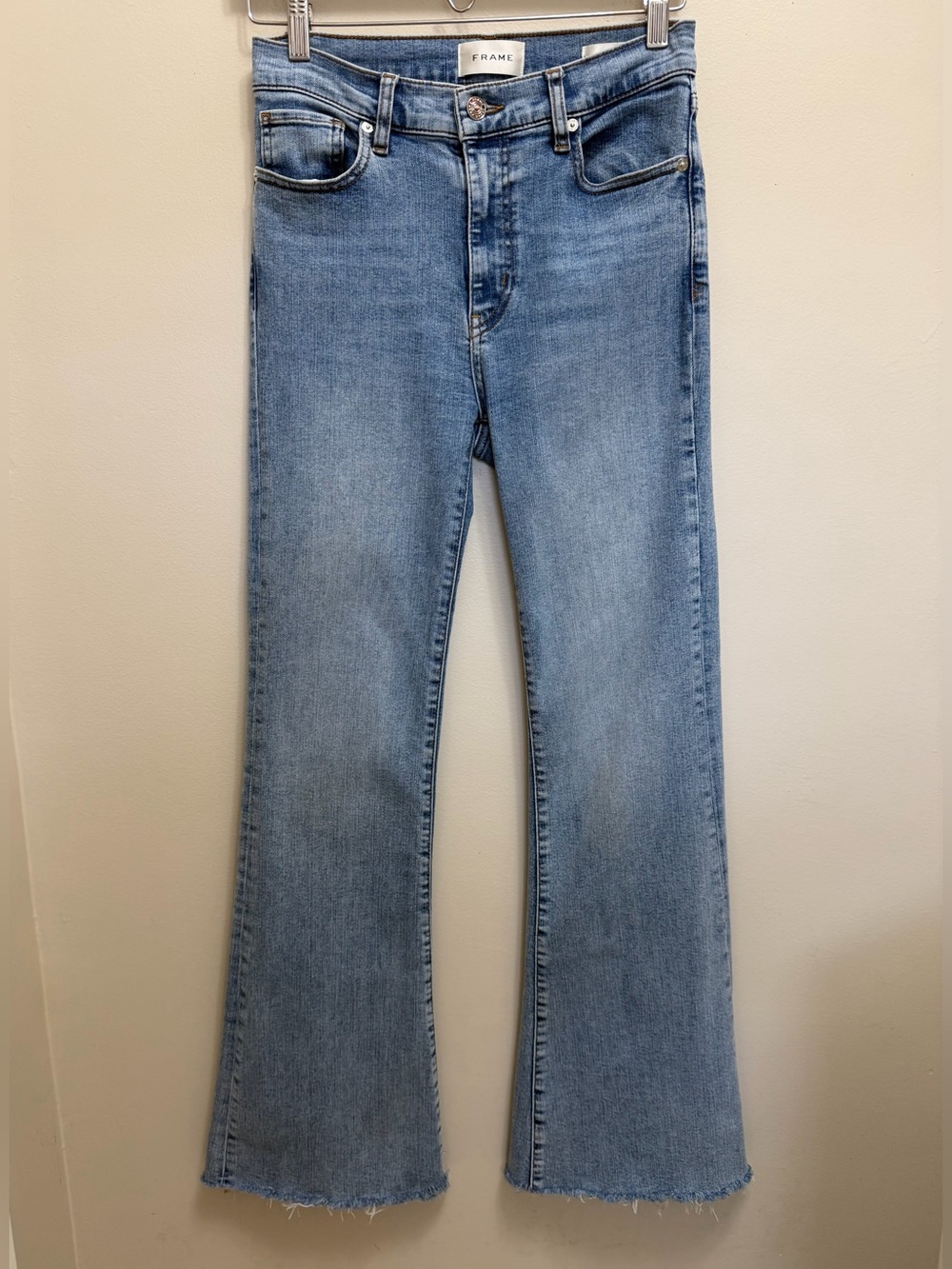 FRAME Icon Flare Denim Jean in Lark Raw After Wash Size 27 - Picture 2 of 11